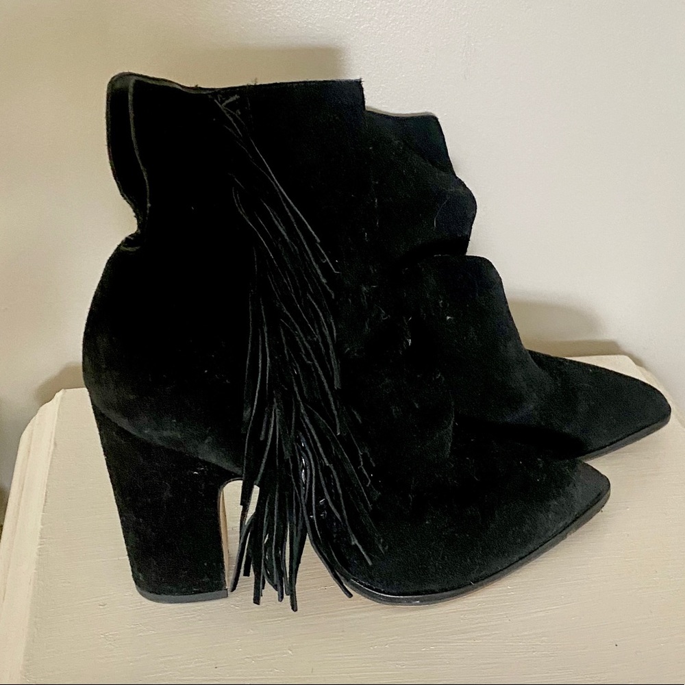 Dolce Vita Black Suede Boot with Fringe 10